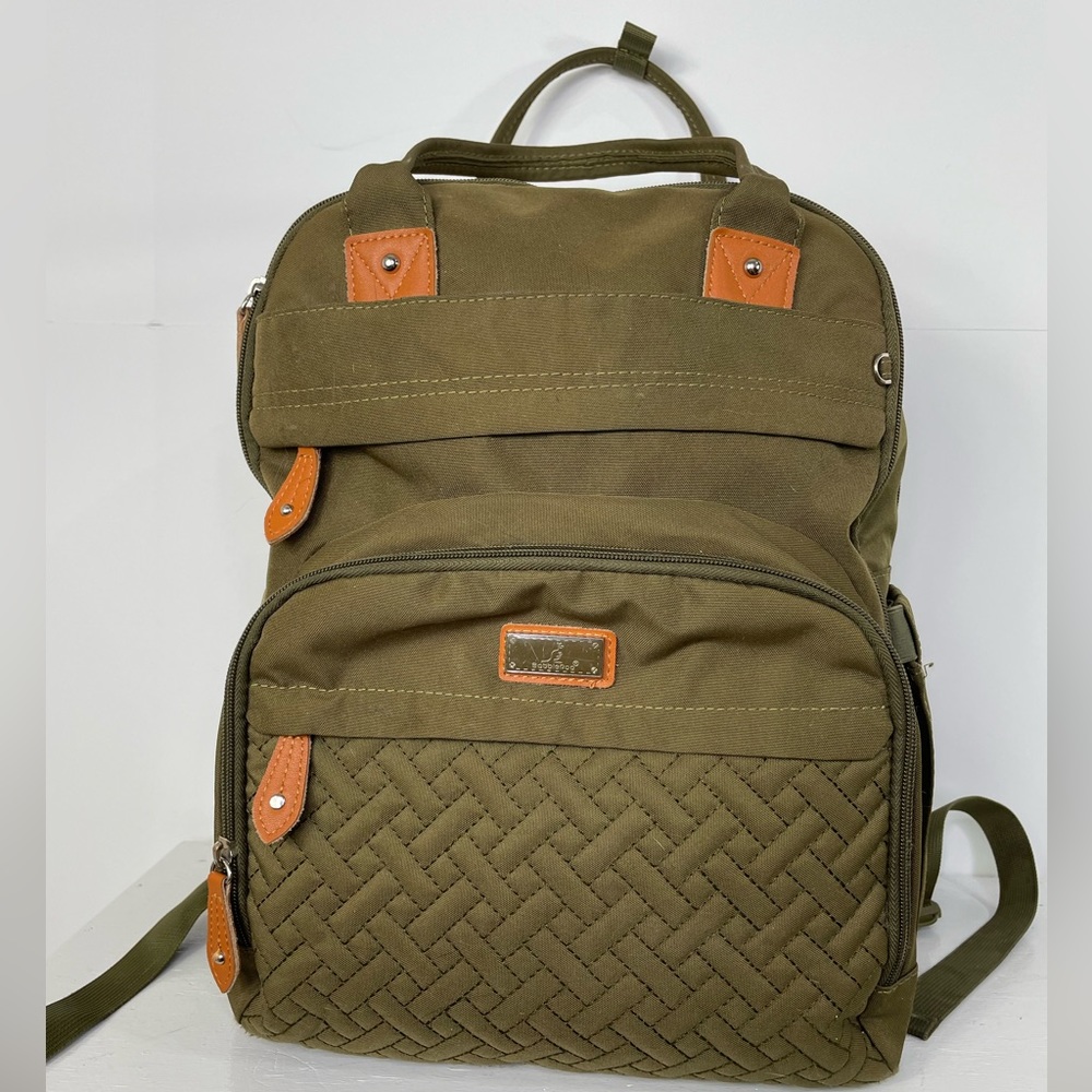 BabbleRoo backpack diaper bag army green